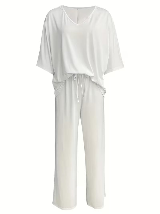 π Chique Linnen-Look Co-Ord Set β Zwart
